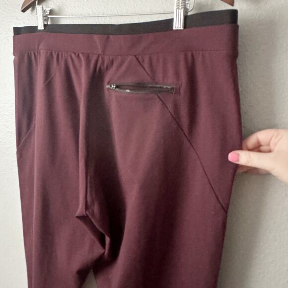 Athleta Venice Pintuck Pull On Pants Antique Burgundy Women’s Size XL - Picture 8 of 13